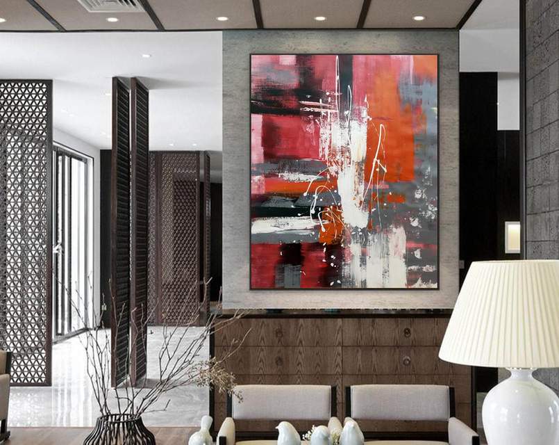 red wall decor